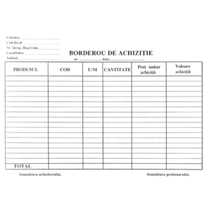 Borderou de achizitie