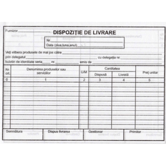 Dispozitie de livrare A5