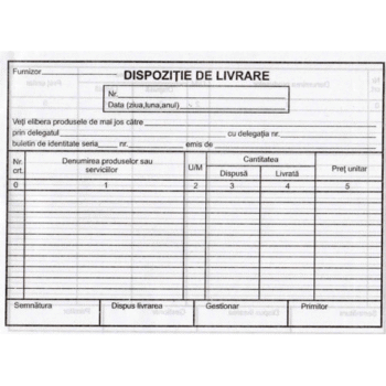 Dispozitie de livrare A5
