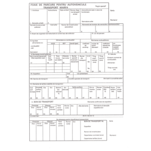 Foaie de parcurs transport marfa A4, 100 file