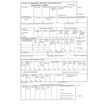 Foaie de parcurs transport marfa A4, 100 file