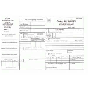 Foaie de parcurs transport persoane A4, 100 file
