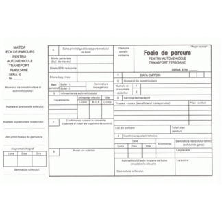 Foaie de parcurs transport persoane A4, 100 file