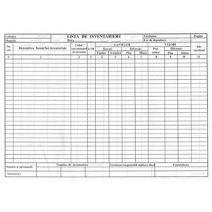 Lista de inventariere A4