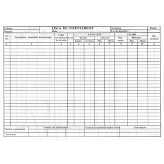 Lista de inventariere A4