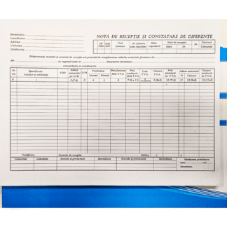Nota de receptie nir coperta albastra