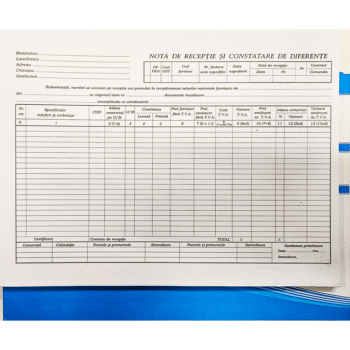 Nota de receptie nir coperta albastra