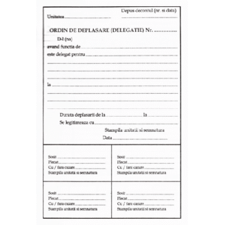 Ordin de deplasare (delegatie)