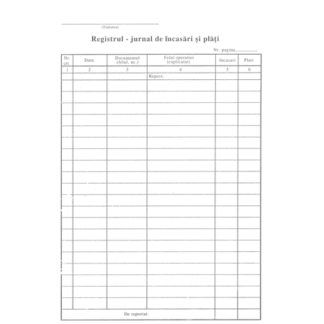 Registru de incasari si plati A4 , 100 file