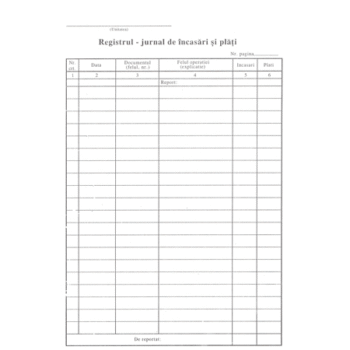 Registru de incasari si plati A4 , 100 file