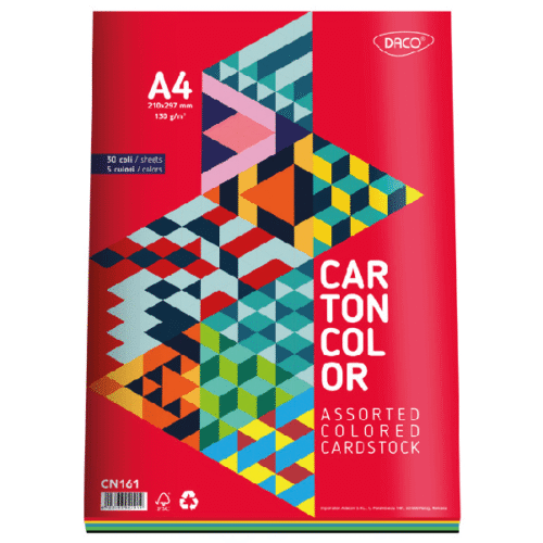 Carton colorat asortat A4 160g 5 culori 30coli