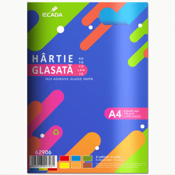 Hartie glasata autocolanta lucioasa A4