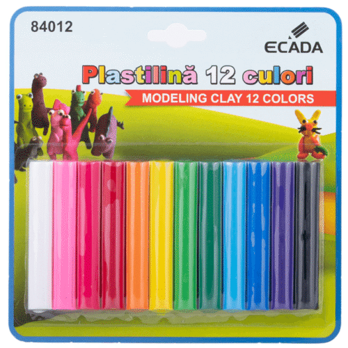 Plastilina 12 culori Ecada
