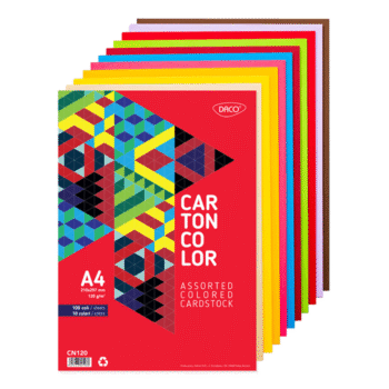 Carton colorat asortat A4 120g 10 culori 100 coli