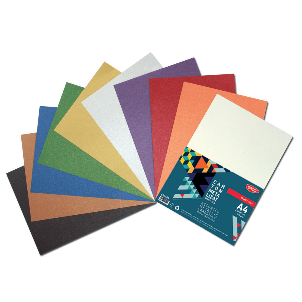 Carton metalizat A4 120g 10 culori Carton metalizat A4 120g 10 culori