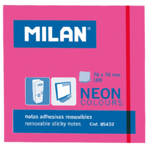 Notes autoadeziv neon 76x76mm Milan - Roz