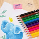 Creioane colorate groase Milan Maxi 12 culori hexagonale