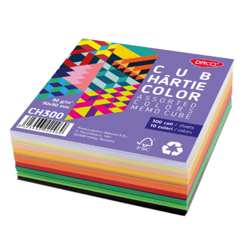 Cub hartie colorata 9cm x 9cm Daco