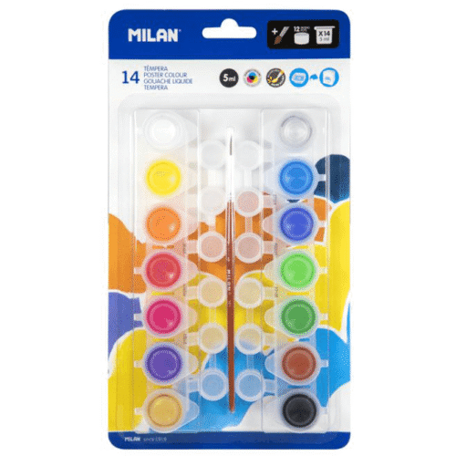 Culori tempera borcan Milan 14 culori 5ml