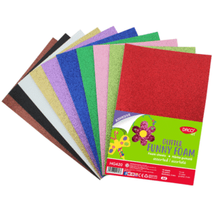 Hartie gumata glitter autoadeziva 10 culori Daco