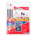 Pensule scolare 15buc si paleta acuarela Daco