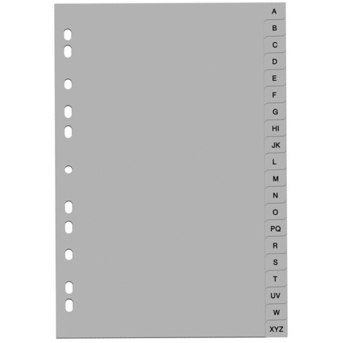 Separatoare index din plastic - litere A-Z