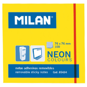 Notes autoadeziv neon 76x76mm Milan - Galben