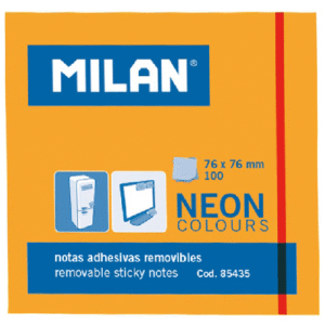 Notes autoadeziv neon 76x76mm Milan - Portocaliu