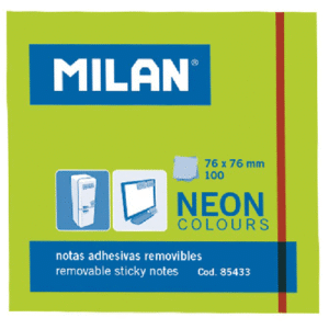 Notes autoadeziv neon 76x76mm Milan - Verde