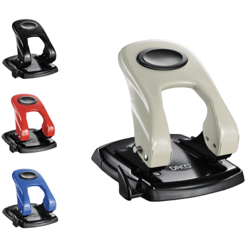 Perforator 40 coli Daco - Gri, Negru, Rosu, Albastru