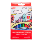 Creioane colorate cerate plastifiate Daco 12 culori radiera si ascutitoare