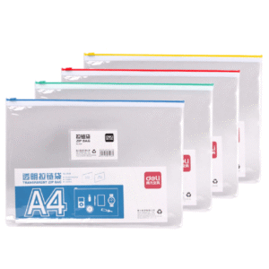 Mapa plastic cu fermoar A4 Deli