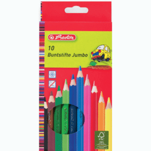 Creioane colorate groase Herlitz Jumbo 10 culori