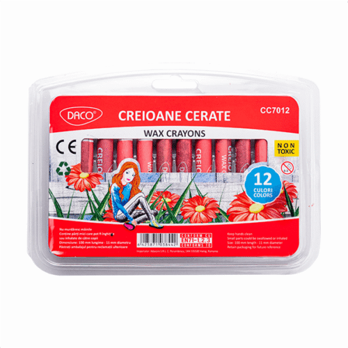 Creioane colorate cerate Daco 12 culori