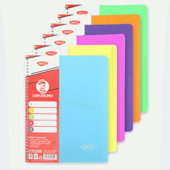 Caiet spira coperta plastic A4 200 file 5 subiecte Daco