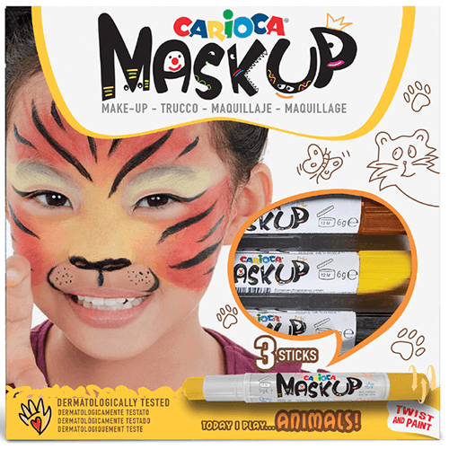 Culori piele si fata Carioca Mask Up 3 culori - Animals Culori piele si fata Carioca Mask Up 3 culori - Animals