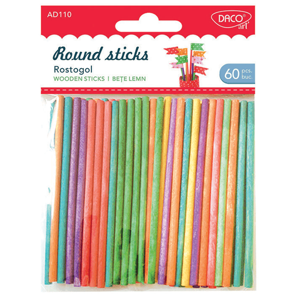 Betisoare lemn Rostogol Daco Bete lemn colorat rotunde