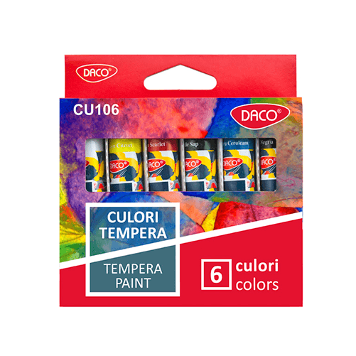 Culori tempera Daco 6 culori 12ml Culori tempera Daco 6 culori 12ml