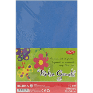 Hartie gumata Uni Daco 10 coli - Albastru