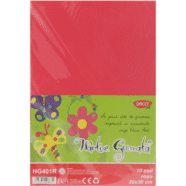 Hartie gumata Uni Daco 10 coli - Rosu