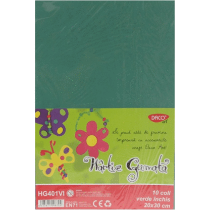 Hartie gumata Uni Daco 10 coli - Verde inchis