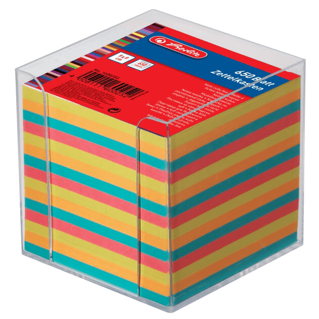 Cub hartie Herlitz 9X9X9 cm cu suport transparent Cub hartie Herlitz 9X9X9 cm cu suport transparent