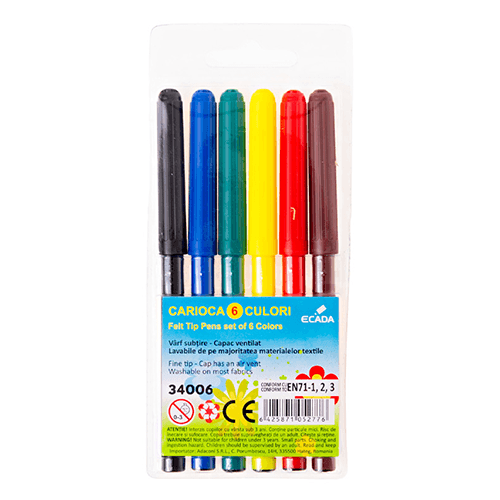 Carioci Ecada 6 culori Carioci Ecada 6 culori