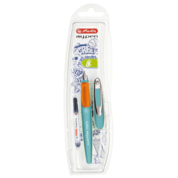 Stilou Herlitz My.Pen Turcoaz-Orange + rezerva - stangaci