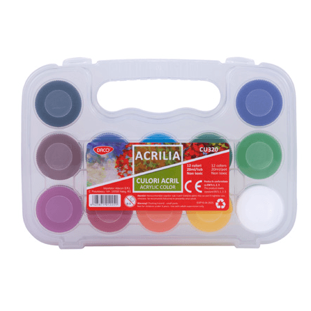 Culori acrilice Acrilia Daco 12 culori Culori acrilice Acrilia Daco 12 culori