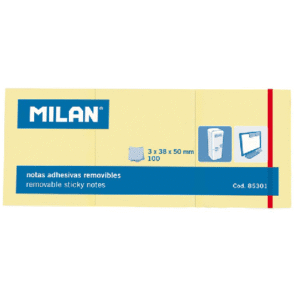 Notes autoadeziv 3 x 38 x 50 galben pal Milan