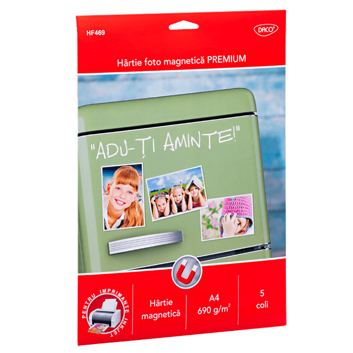 Hartie foto magnetica Daco A4 690g 5 coli Hartie foto magnetica Daco A4 690g 5 coli
