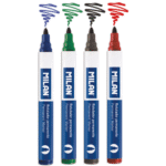 Marker permanent Milan - Rosu, Negru, Verde, Albastru