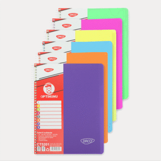 Caiet spira coperta plastic A4 240 file 8 subiecte Daco