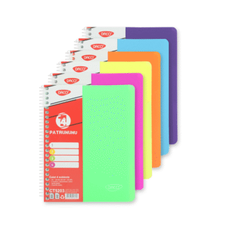 Caiet spira coperta plastic A5 120 file 4 subiecte Daco